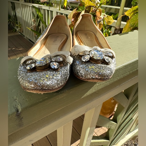 * Miu Miu Jeweled Ballerines, size 8.5.  Absolutely gorgeous! - Picture 7 of 10